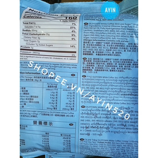 (HSD 05.2027) Cà Phê Trắng OldTown Less Sugar Malaysia Vị Ít Đường (15 Gói x 35G)