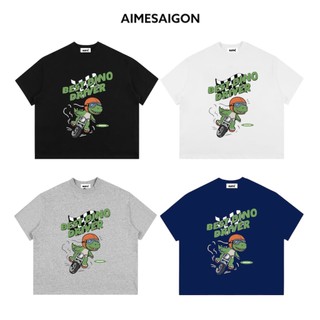  Áo Thun Big Boxy Local Brand AIMÉ Form Rộng Tay Ngắn Cotton Cổ Tròn Nam Nữ " KHỦNG LONG " Menswear Unisex Hot Trend 