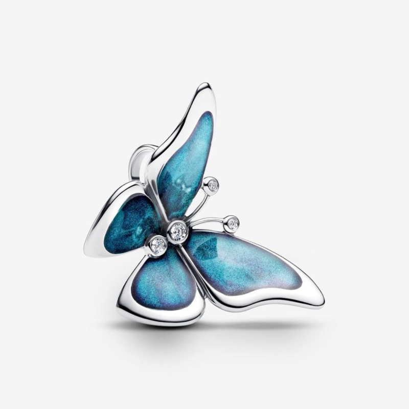 CHÍNH HÃNG - PANDORA Oversized Butterfly Charm (Silver Sterling, Zircona) - Hạt treo trang trí vòng 
