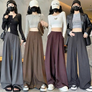 Quần ống rộng nữ , quần ống suông nữ lưng cao chất vải GOLD HÀN phối chun sau dày dặn dáng culottes 100cm 23thang9