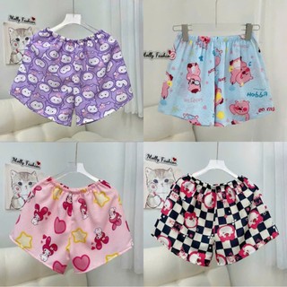  com bo 4 quần đùi bé gái   HỌA TIẾT GẤU DÂU COROMI   chất thun hàn size 9-45kg M11 
