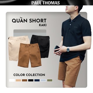 Quần Short Nam Kaki PAUL THOMAS Vân Vảy Cá, Bền Đẹp, Chắc Chắn, Form Slim Fit Chuẩn Châu Á