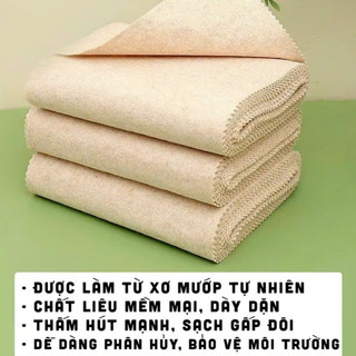 Set 5 Khăn Xơ Mướp 2 Mặt Thấm Hút Dầu Tốt, Dễ Vệ Sinh Khăn Lau Đa Năng An Toàn (Tuyển Sỉ)