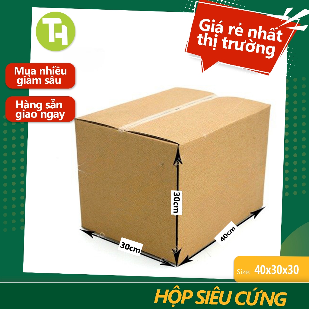 Combo 50 hộp 40x30x30 thùng carton đóng gói giá rẻ nhất thị trường