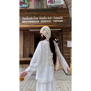 [Sẵn] Set Đồ Bộ Áo Sơ Mi Váy Đầm Trắng Maxi 2 Hai Dây Nữ Kiểu Xinh Tiểu Thư Bánh Bèo Đi Biển Bigsize Mùa Hè Chali SD805