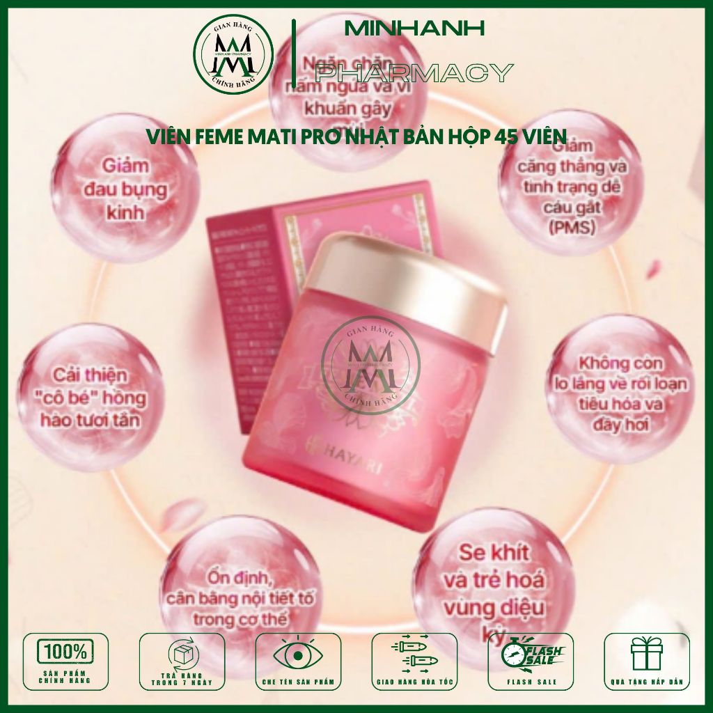 Viên uống Men phụ khoa làm se khít FEME MATI Nhật Bản