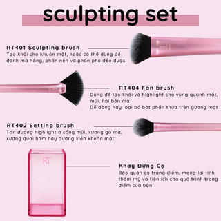 Bộ Cọ Tạo Khối Và Highlight RT REAL TECHNIQUES Sculpting Set
