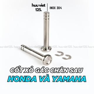 Ốc cốt xỏ gác chân sau, Inox 304 CNC có phe cài chắc chắn, sáng bóng cho xe HONDA, YAMAHA.