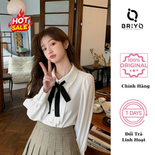  Áo Sơ Mi Nữ Thiết Kế Viền Cổ Áo Xinh Xắn Chất Cotton Lạnh BRIYO SM28 