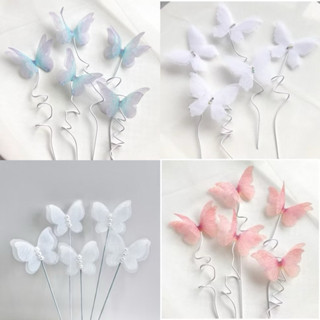 RẺ VÔ ĐỊCH - Combo 2 Set 5 Bướm  Lụa Đẹp (Tổng 10 Bướm) - Trang trí bánh sinh nhật, bánh kem