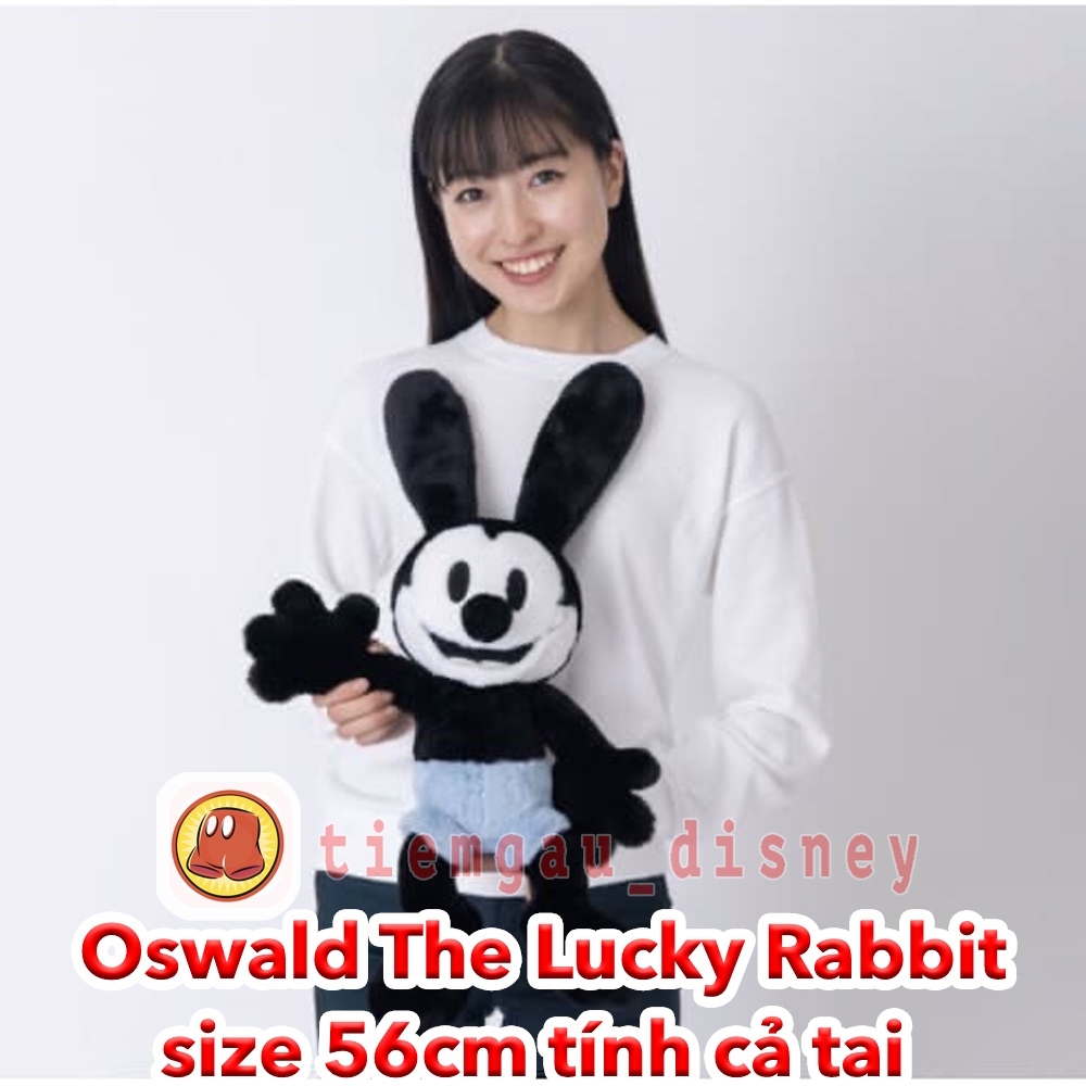 [Size 54cm] Gấu bông chú thỏ may mắn Oswald lông mịn, mềm mại trong phim Oswald the Lucky Rabbit - D