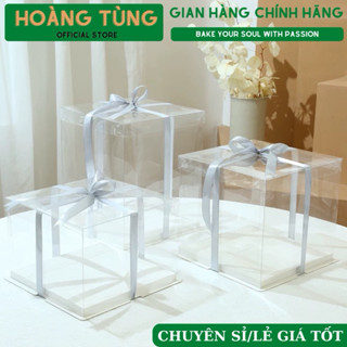 (Tặng ruy băng) Hộp mica trong đựng bánh kẹo, quà tặng, quà tết  - (sỉ inbox)