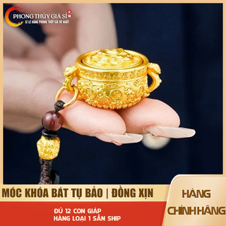   Rẻ vô địch  Móc Khoá Bát Tụ Bảo 12 Con Giáp - Móc Khoá Bát Vàng Tài Lộc - Thu Hút Chiêu Giữ Tài Lộc - Đồng Vàng 