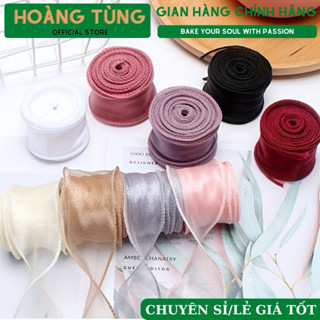 Cuộn ruy băng đuôi cá voan viền sóng, ruy băng voan trang trí bánh sinh nhật, bó hoa, gói quà. Duy băng voan đuôi cá
