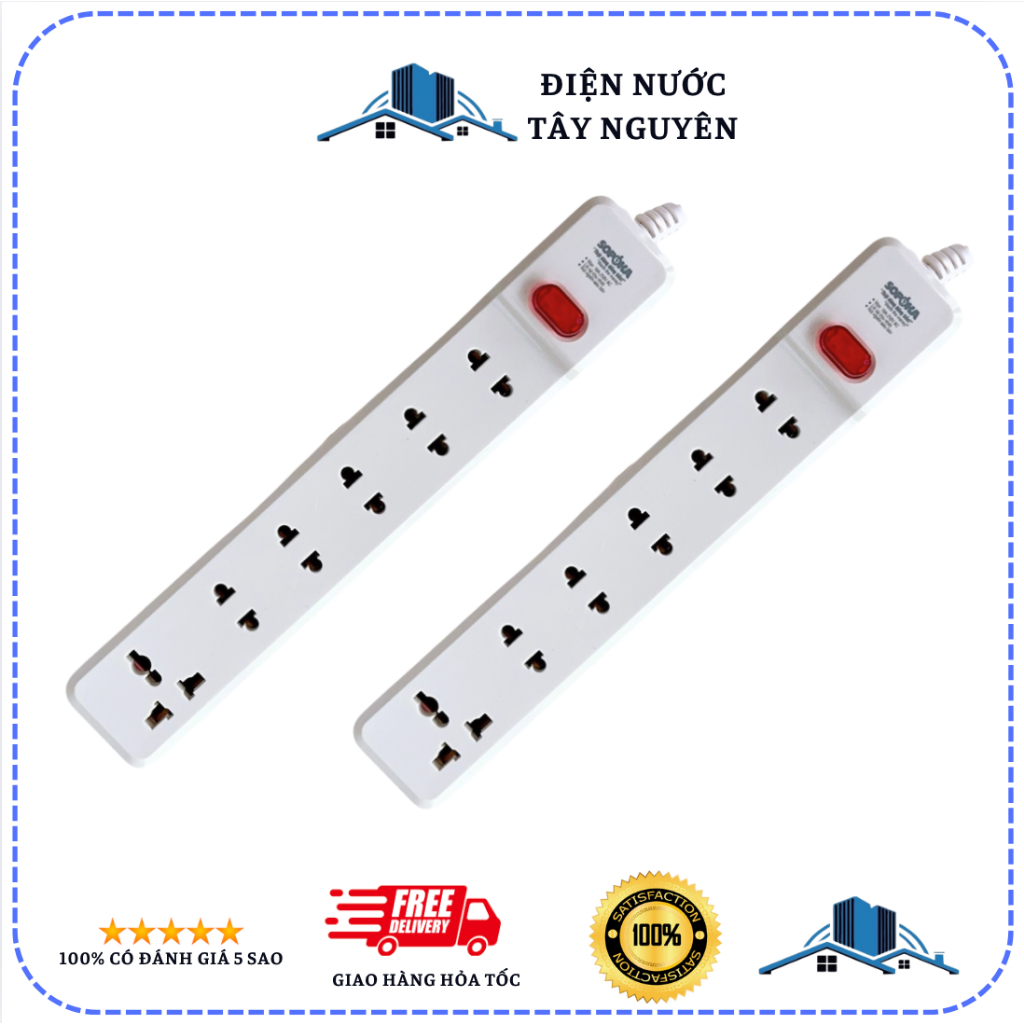 Ổ Cắm Điện SOPOKA 6 Lỗ Không Kèm Dây Chịu Tải 2000W - Ổ Cắm Sử Chống Cháy 6 Ổ Cắm SOPOKA An Toàn