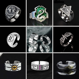  Nhẫn Titan Nam Nữ Dạng Hở – Nhẫn Unisex Bạc Không Gỉ Karin Accessories Retro Cá Tính Nhiều Kiểu Hàn Quốc 