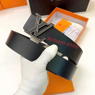 [Full hộp] Thắt lưng nam lv cao cấp/ Dây lưng nam thời trang mặt trắng