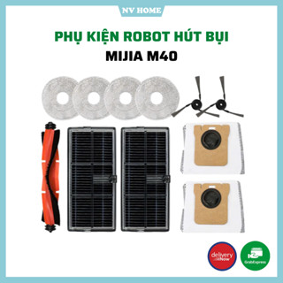 Phụ kiện robot hút bụi Mijia M40 khăn lau, lọc hepa, chổi cạnh, chổi lăn, túi rác