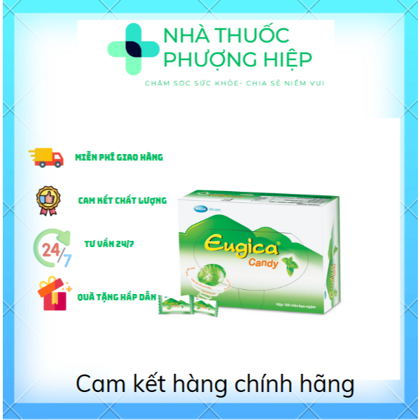 Kẹo ngậm ho Eugica candy thảo dược túi 15 viên, hộp 100 viên, hũ 400 viên