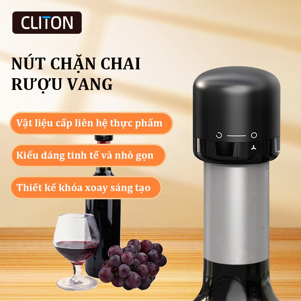 Nút Chặn Chai Rượu Vang CLITON Rượu Vang Nút Chặn Bảo Quản Chân Không Bảo quản hiệu quả 18-19mm