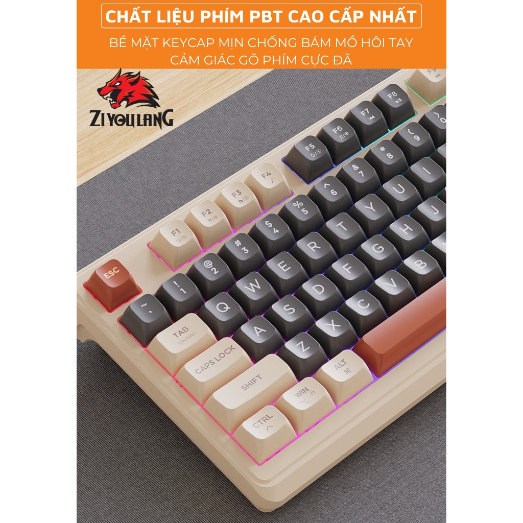 Bàn Phím Không Dây Free Wolf M96 - LED 7 Màu, Thời Lượng Pin 15 Ngày, Màn Hình Hiển Thị | BigBuy360 - bigbuy360.vn