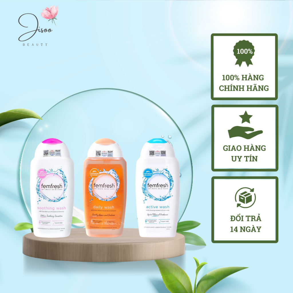 Dung dịch vệ sinh phụ nữ Femfresh hồng cam xanh dạng xịt 250ML khử mùi hôi không gây kích ứng