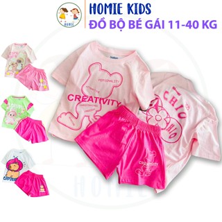 Quần áo bé gái size đại 11-40 kg set đồ bộ trẻ em vải thun cotton in hoạt hình công chúa kuromi pony elsa Homie Kids