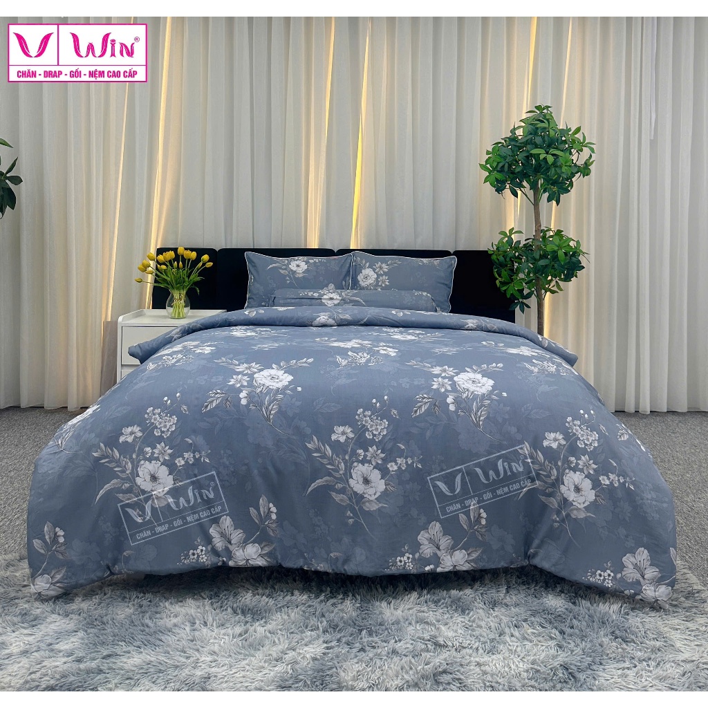 [BỘ 4 MÓN] Bộ Ga Giường Tencel 40S Cao Cấp, drap giường lụa Tencel Super Win Thắng Lợi mát lạnh, mềm