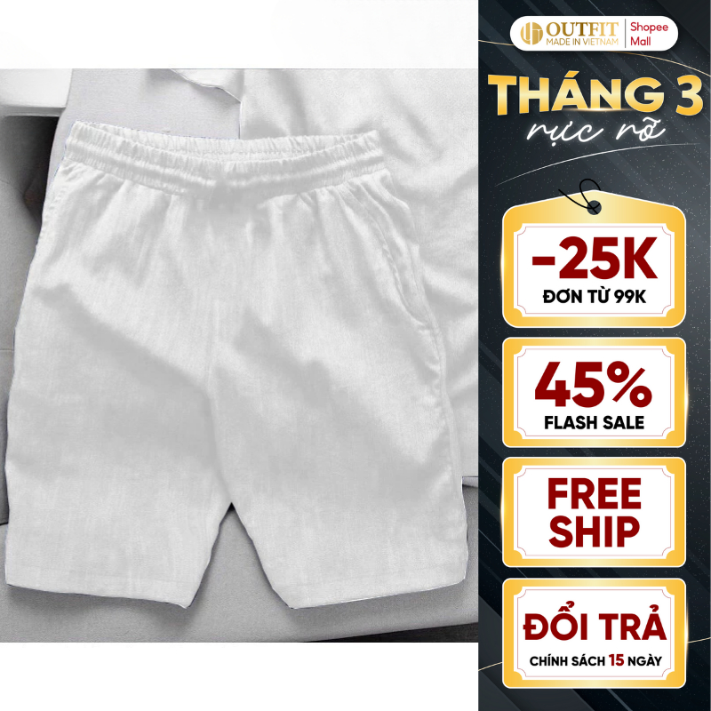 [Bigsize 130kg] Quần đùi đũi nam Outfit -  OQVN25001