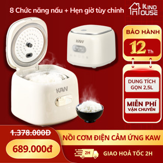 Nồi Cơm Điện Cảm Ứng KAW 1,2L Ít Đường, Công Suất 400W, Bảo Hành 12 tháng