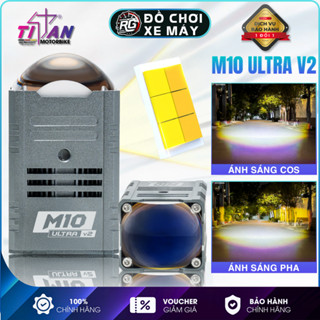 Đèn Trợ Sáng Bi Cầu TITAN M10 Ultra V2 2024 Chống Nước Tuyệt Đối, Gắn Mô Tô, Xe Máy- BH 12 Tháng
