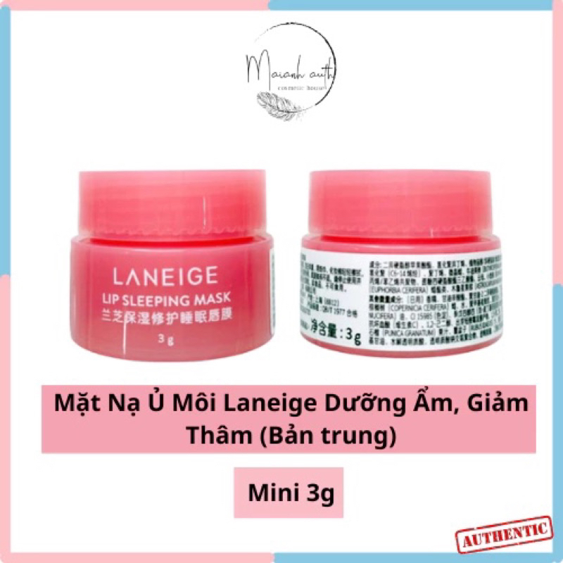 Mặt nạ ủ môi Laneige 3g- mặt nạ ngủ ủ môi nội địa Trung