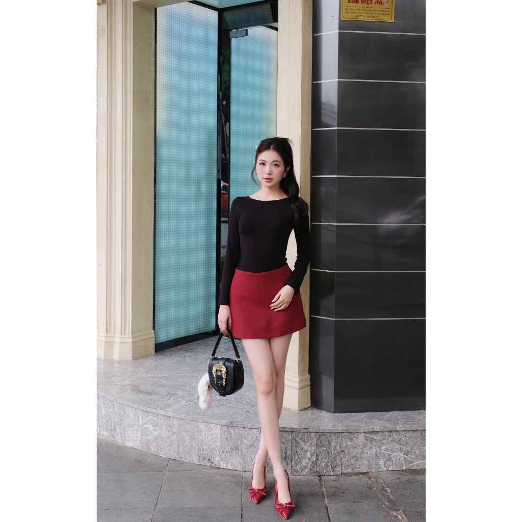 Chân Váy Chữ A Lưng Cao Hack Mông Vải Carolan 2 Lớp Dày Dặn Cao Cấp La Boutique V004 | BigBuy360 - bigbuy360.vn