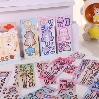  60 Sticker  KHÔNG TRÙNG  thay đồ công chúa lấp lánh trang trí sổ tay đồ chơi bé gái 