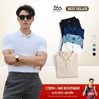 Áo polo nam cotton dệt kim thanh lịch 360 Boutique áo thun có cổ vải chống nhăn có bigsize POTOL516