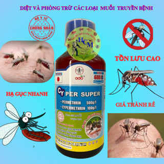 Thuốc diệt Muỗi CYPER SUPER 600EC - 1 lít - diệt và phòng trừ hữu hiệu các loại muỗi truyền bệnh - hạ gục nhanh