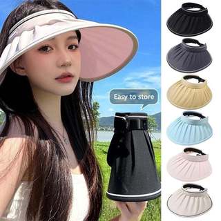 Mũ che nắng rỗng Mũ che nắng bảo vệ tia cực tím vành lớn, Mũ che nắng chống nắng UPF 50 + có thể gập lại