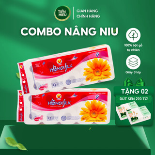 [COMBO NÂNG NIU] Mua 2 Bịch GVS HanoiSilk 3 Lớp Không Lõi/ Có Lõi Tiết Kiệm - Tặng 2 Bịch Giấy Ăn Fairy Sen 270 Tờ