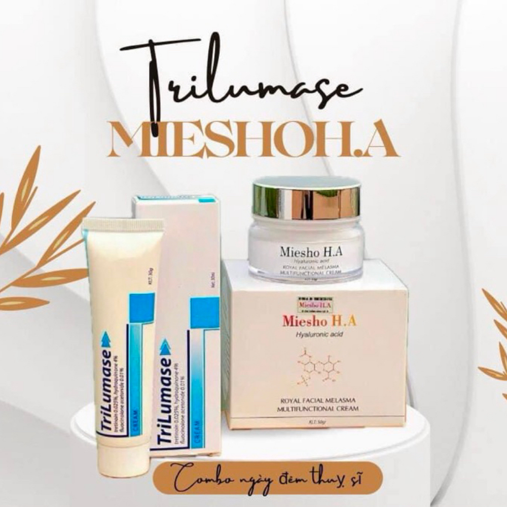 Combo Kem Mờ Nám Thụy Sỹ - Kem Dưỡng Phục Hồi MIESHO H.A & Kem Nám TR.ILUMASE Giúp Mờ Thâm Nám, Dưỡng Trắng Da