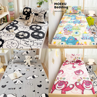 Bộ ga gối trải giường cotton đũi - poly sắc nét mềm mát kích thước 1m/1m2/1m6/1m8/2m2 kèm 2 vỏ gối