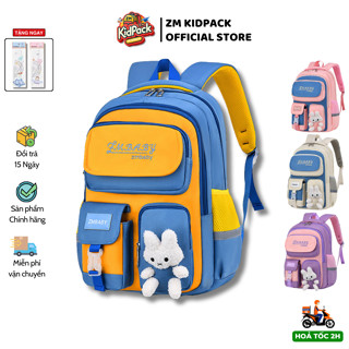 balo đi học cho bé ZM Kidpack lớp 1 đến lớp 6 chất liệu vải canvas dày dặn, chống nước chống bám bẩn