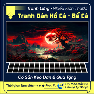 Tranh dán hồ cá 3d đẹp tranh nền hồ cá dán bể cá - Hoàng hôn - Có Sẵn Keo Dán - Nhiều Kích Thước 