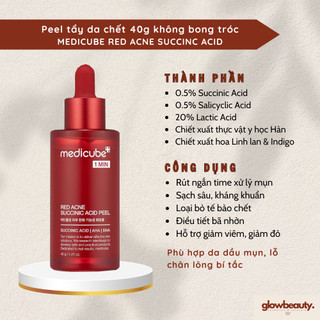 Peel tẩy da chết 40g không bong tróc 21% Acid Medicube RED ACNE SUCCINC ACID