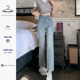Quần Jean Nữ Ống Đứng Cắt Gấu, Quần Bò Nữ Ống Đứng Tua Rua Cực Xinh KT27