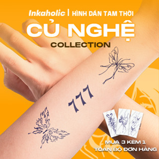 [Chủ đề Củ Nghệ] Hình xăm dán tạm thời 15 ngày Inkaholic, chống nước 100
