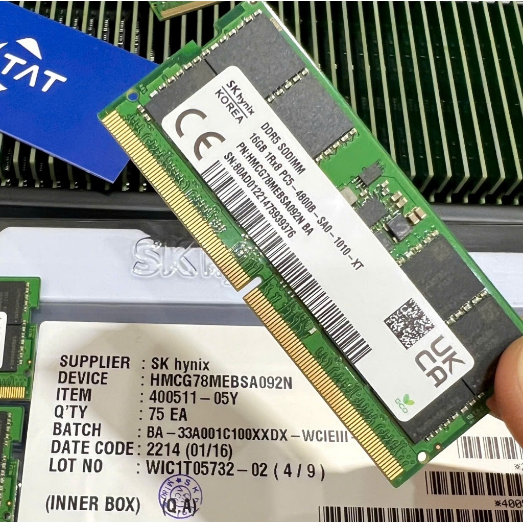 Ram SK hynix 16GB DDR5 4800Mhz Laptop chính hãng - Bảo hành 3 năm 1 đổi 1