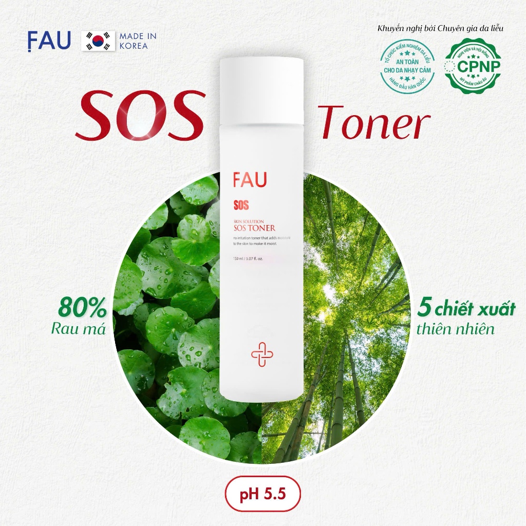 [FAU SOS TONER] – Toner làm dịu, giảm đỏ và phục hồi da (150ml)