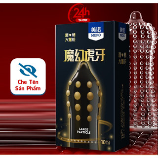 Bao Cao Su Gai Lớn MERO ĐEN, Bcs Có Gai Giúp Nữ Giới Thăng Hoa, Nhiều Gel Bôi Trơn (Hộp 10C)