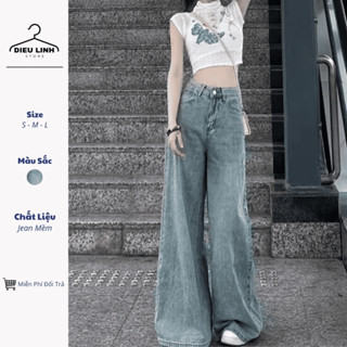 Quần Jean Nữ Ống Suông, Quần Bò Nữ Ống Suông Màu Xanh Nhẹ Nhàng Nhưng Cá Tính KT75