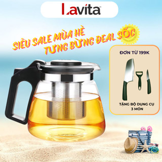 [LOẠI CAO CẤP] Bình Lọc Trà Thuỷ Tinh Cao Cấp LILAC, Lõi Lọc Inox 304 Chống Gỉ, dung tích 700-900-1250-500ml